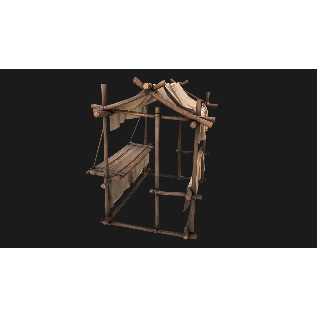 Market Stall 3D Model – Low Poly Game Ready Asset, FBX/PBR - View 16