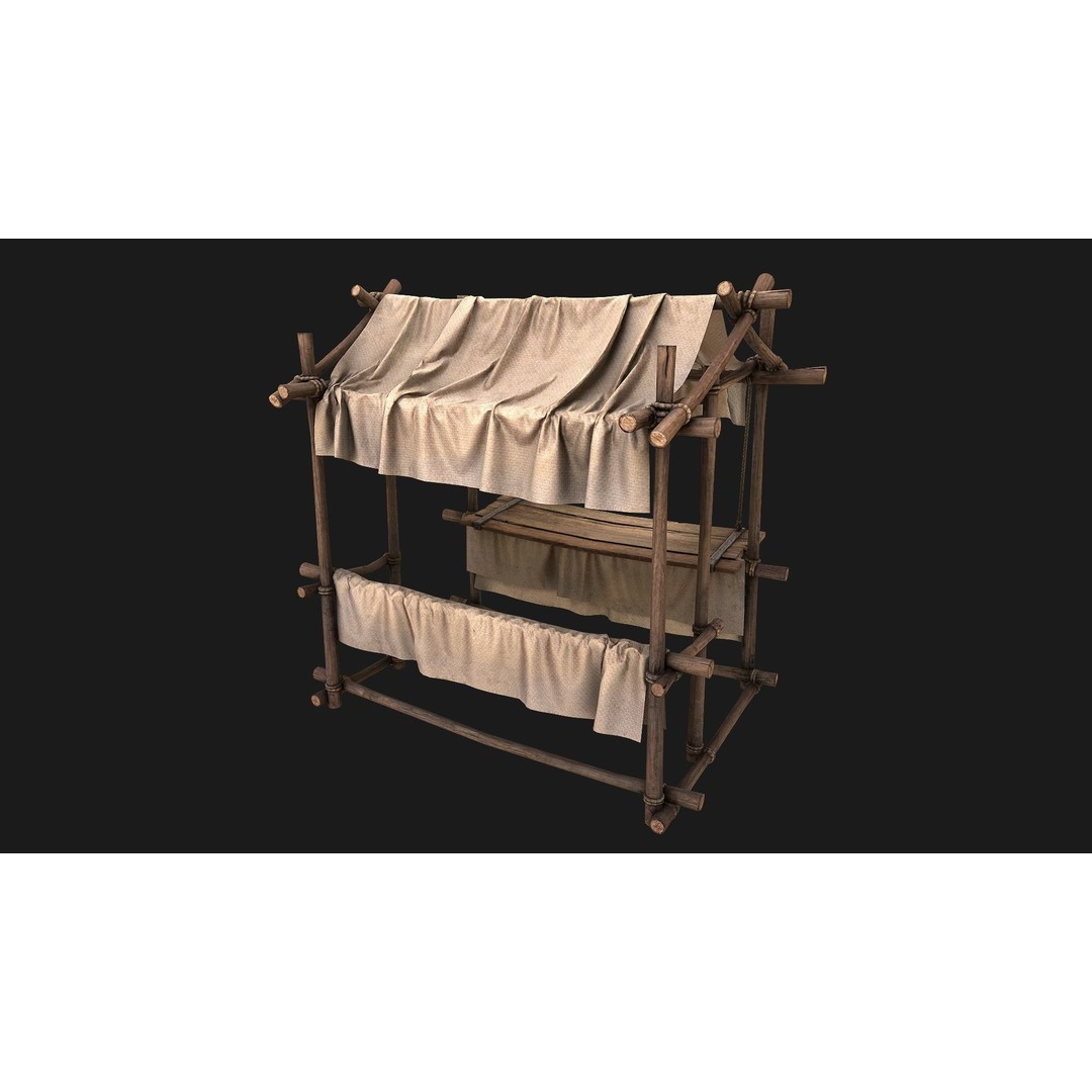 Market Stall 3D Model – Low Poly Game Ready Asset, FBX/PBR - View 20