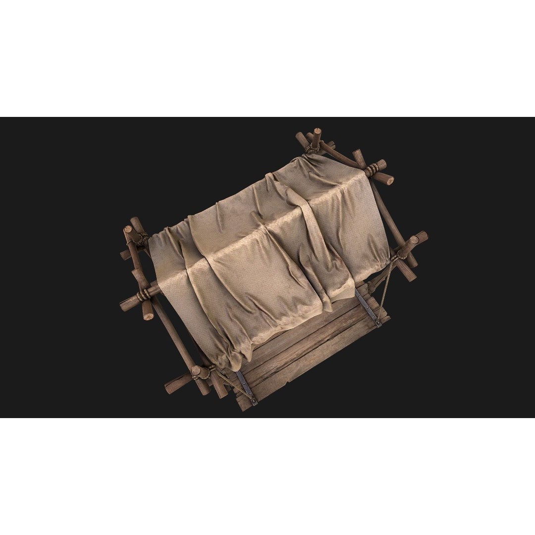 Market Stall 3D Model – Low Poly Game Ready Asset, FBX/PBR - View 9