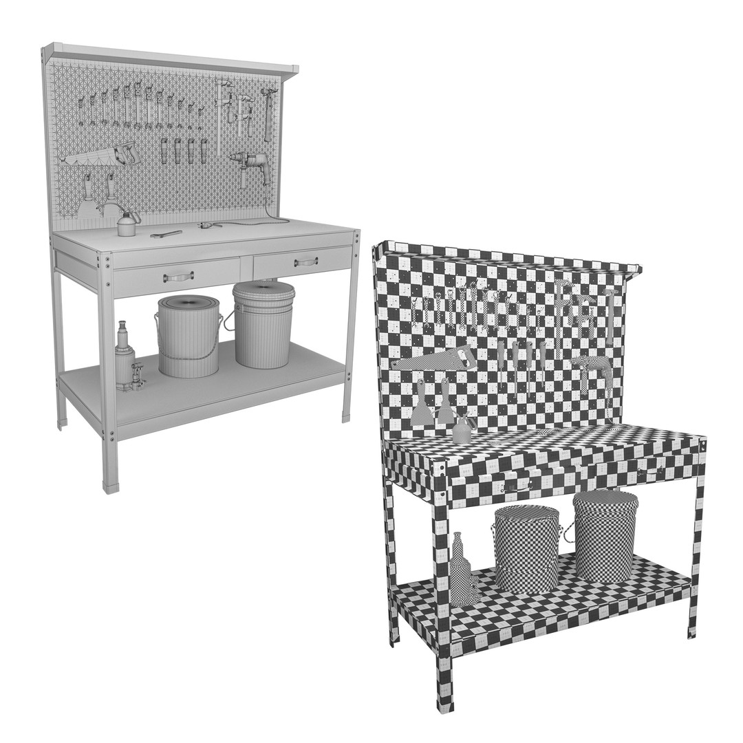 VEVOR Workbench 3D Model – PBR Textured, FBX & OBJ Formats - View 8