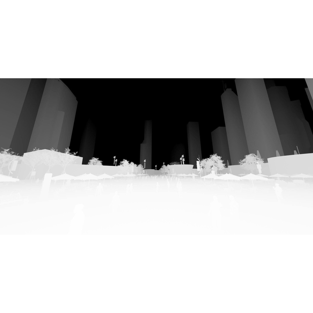 Business Plaza 3D Model – Architectural Scene with Animated Props, FBX, OBJ - View 16