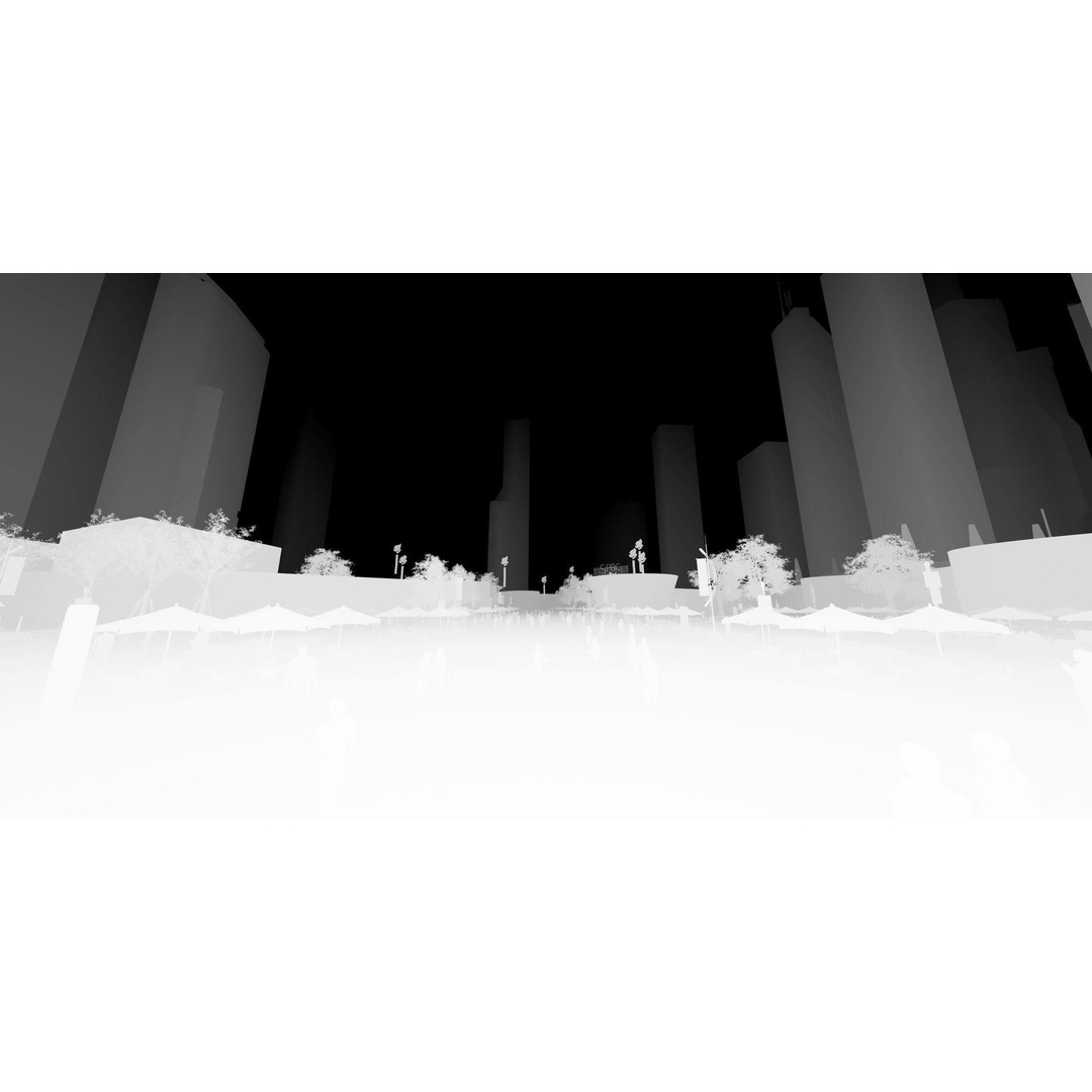 Business Plaza 3D Model – Architectural Scene with Animated Props, FBX, OBJ - View 17