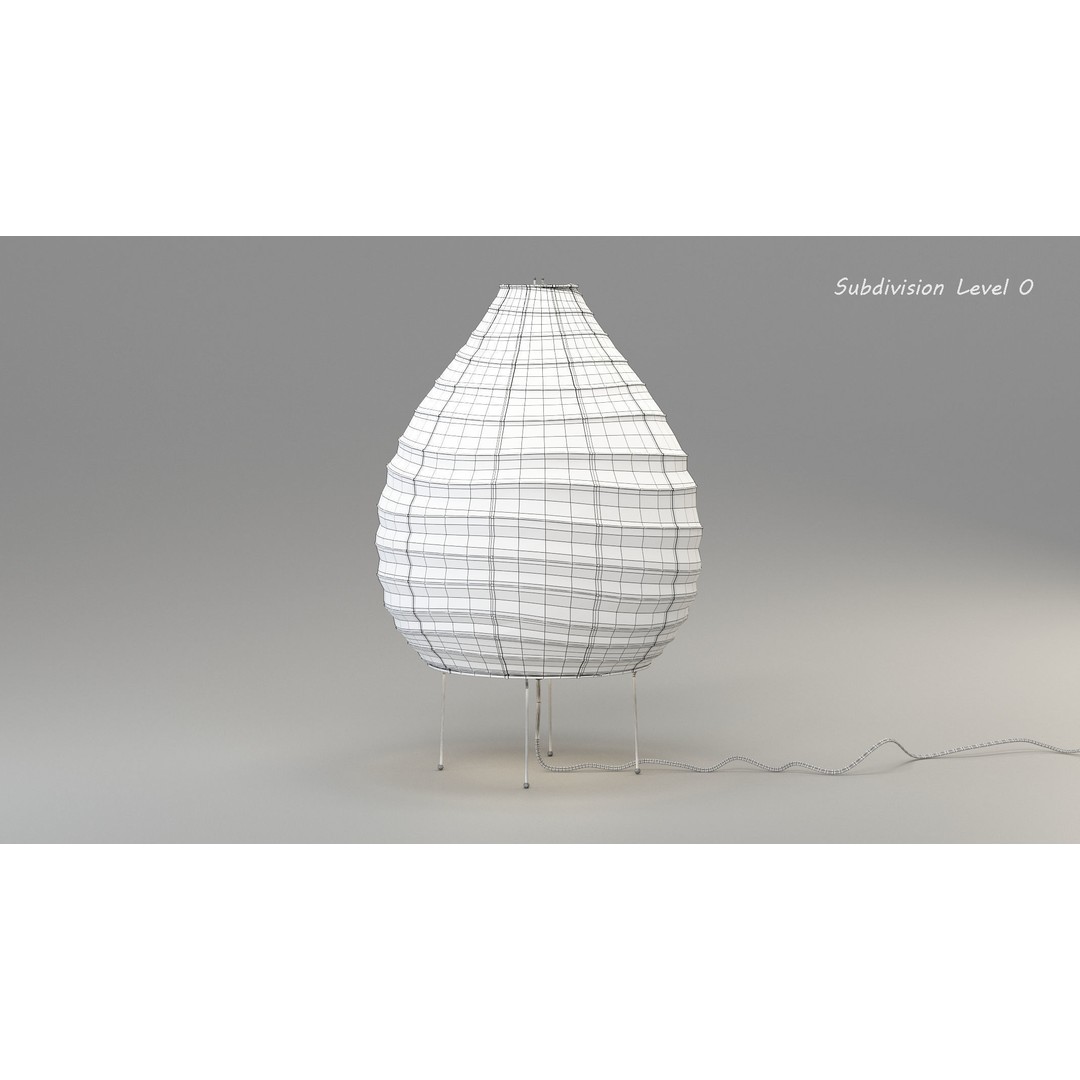 Akari 22N Lamp 3D Model – Iconic Japanese Design, FBX, PBR