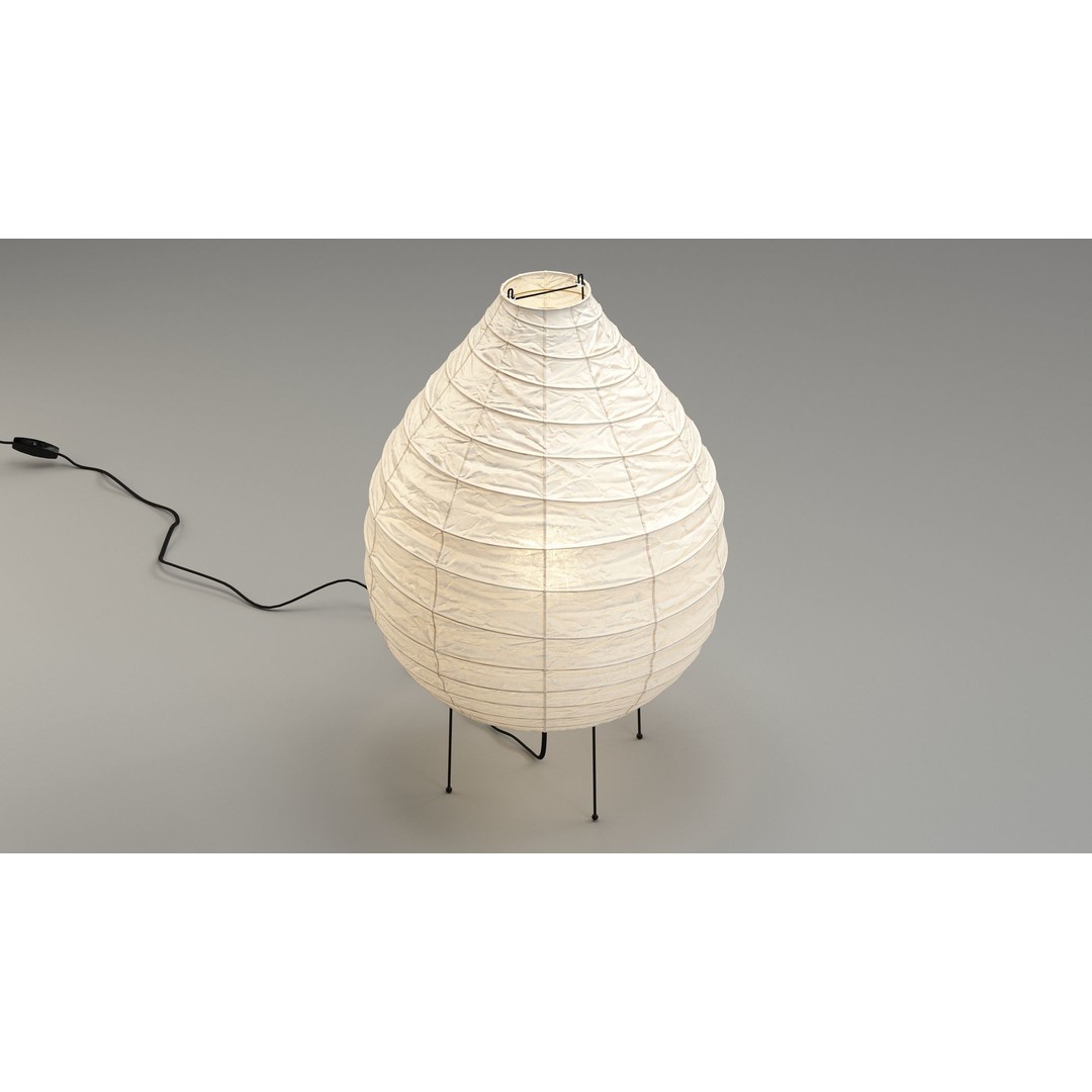 Akari 22N Lamp 3D Model – Iconic Japanese Design, FBX, PBR - View 4