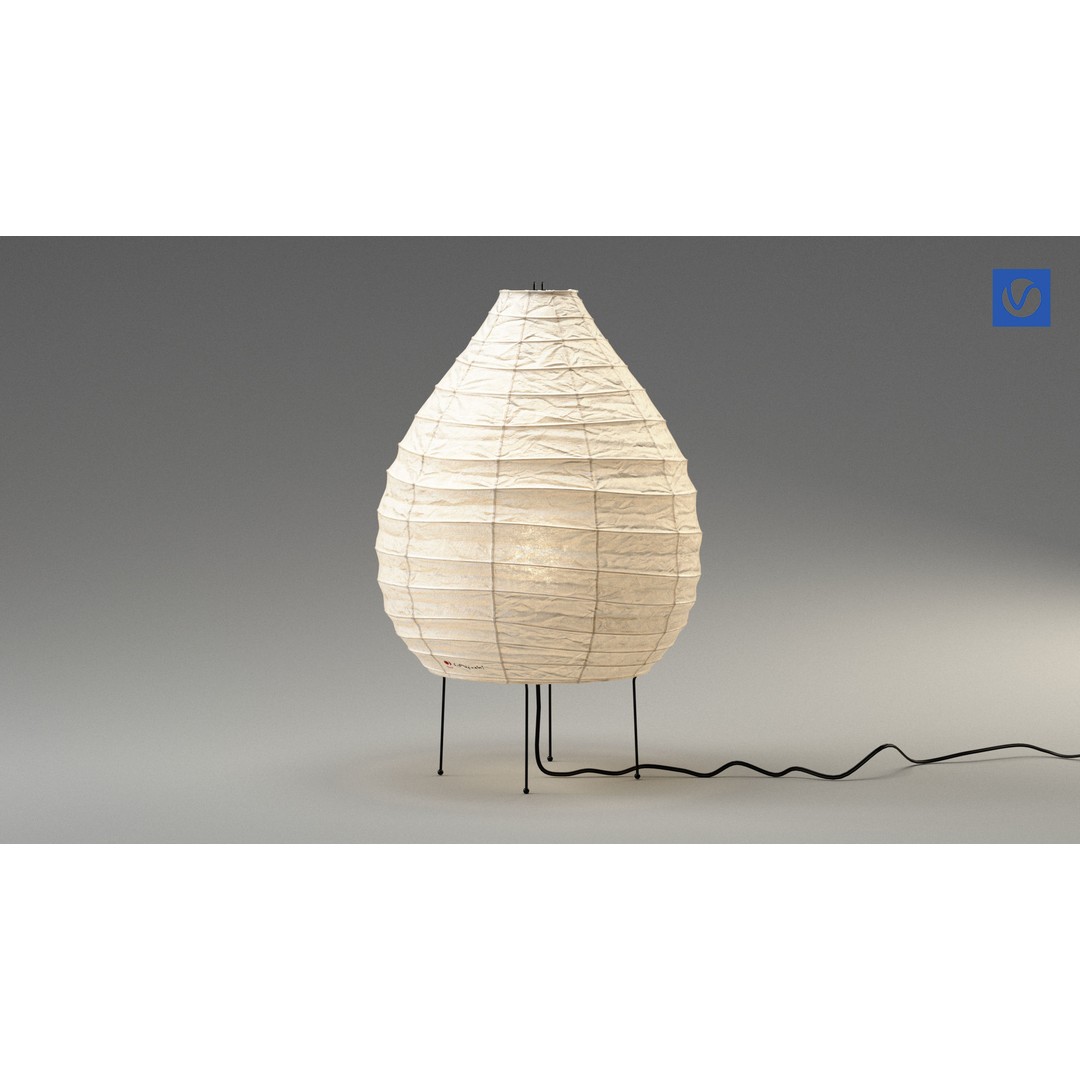 Akari 22N Lamp 3D Model – Iconic Japanese Design, FBX, PBR - View 6
