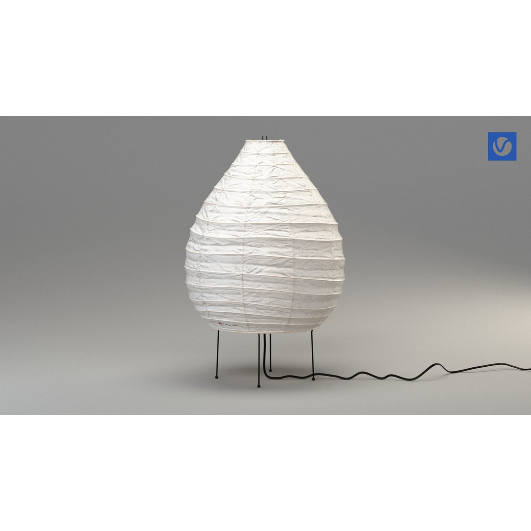 Akari 22N Lamp 3D Model – Iconic Japanese Design, FBX, PBR - View 7