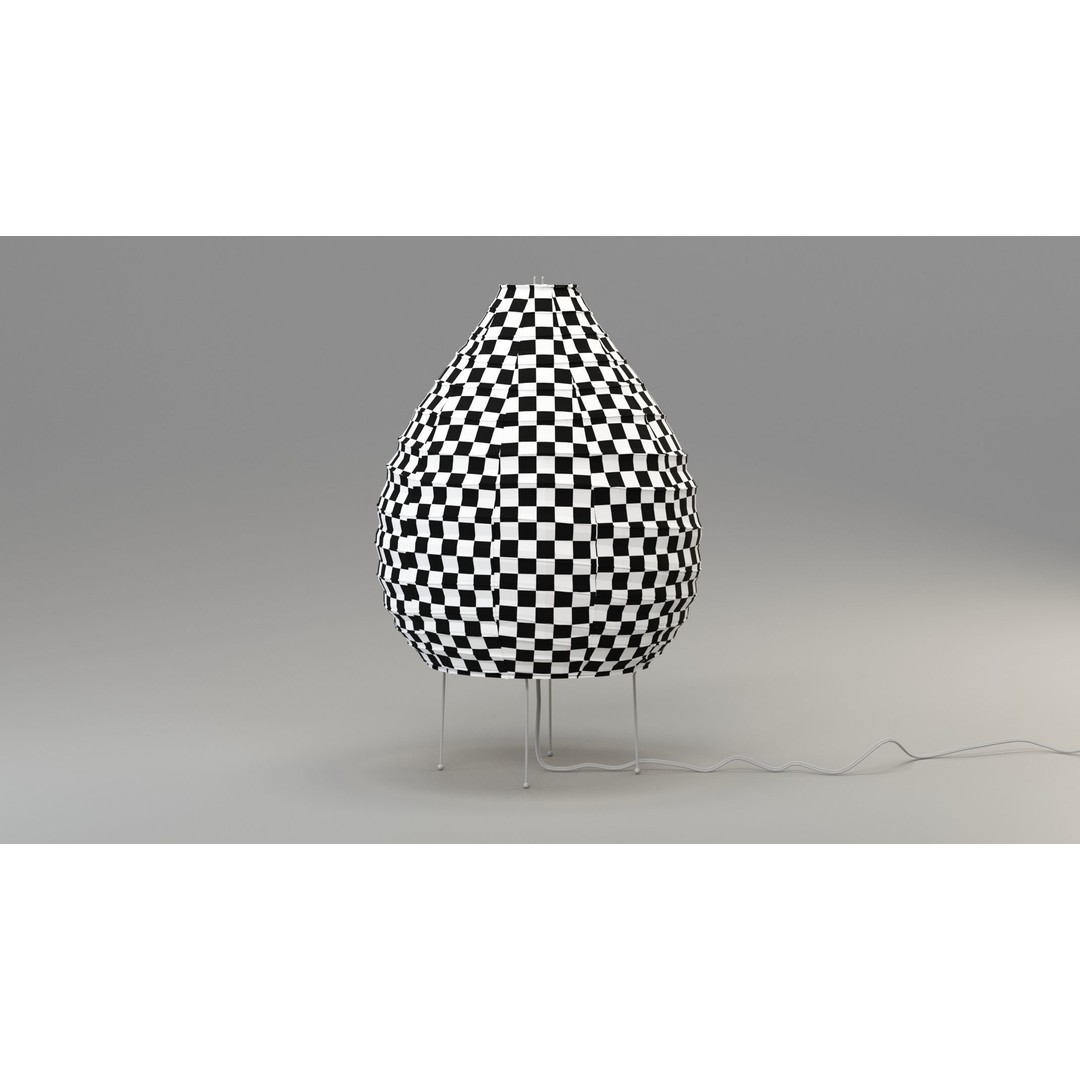 Akari 22N Lamp 3D Model – Iconic Japanese Design, FBX, PBR - View 8