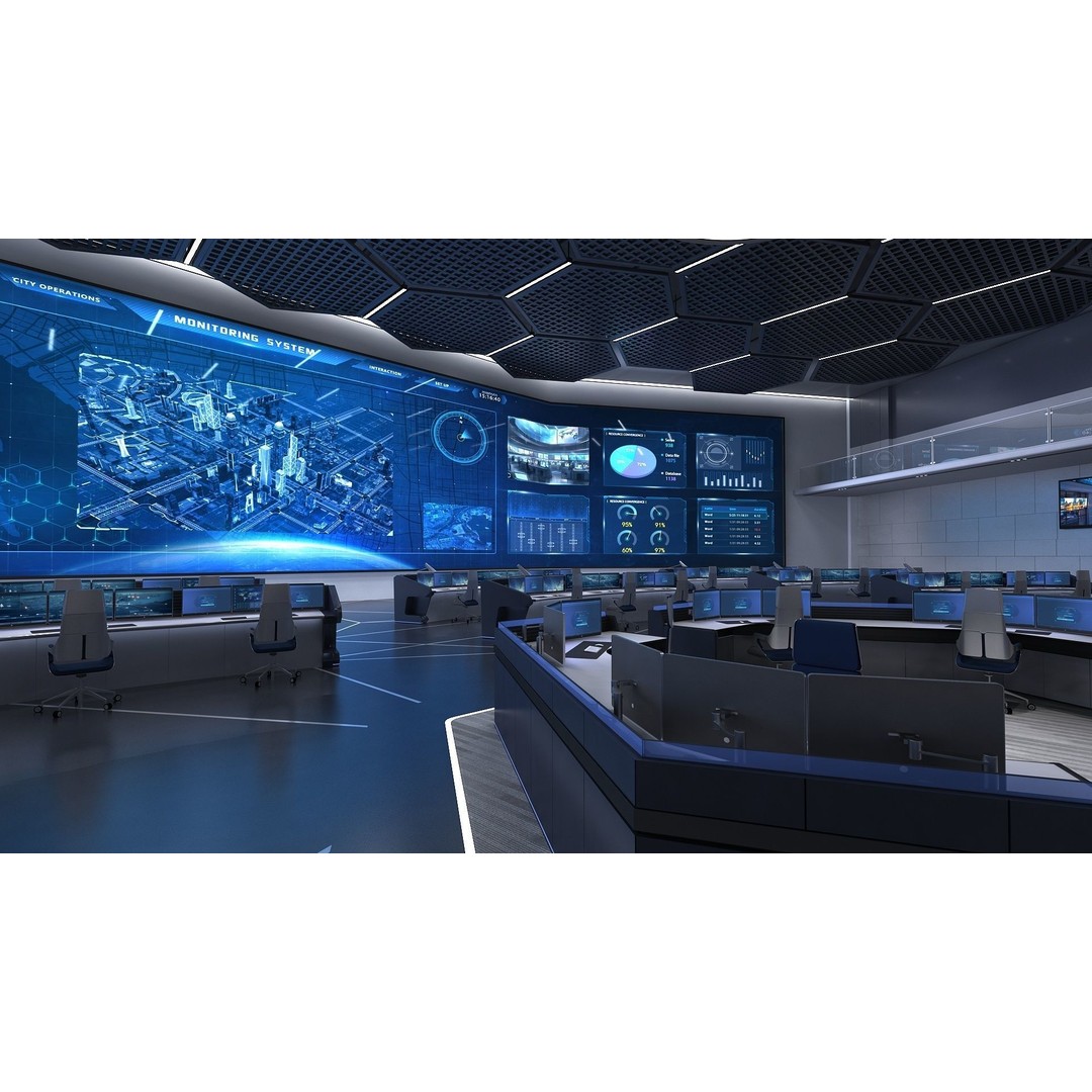 Monitoring Room Command Center 3D Model – High Poly Architectural Asset, FBX - View 12