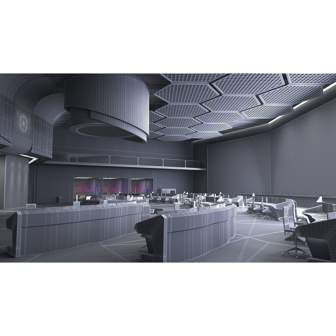 Monitoring Room Command Center 3D Model – High Poly Architectural Asset, FBX - View 15