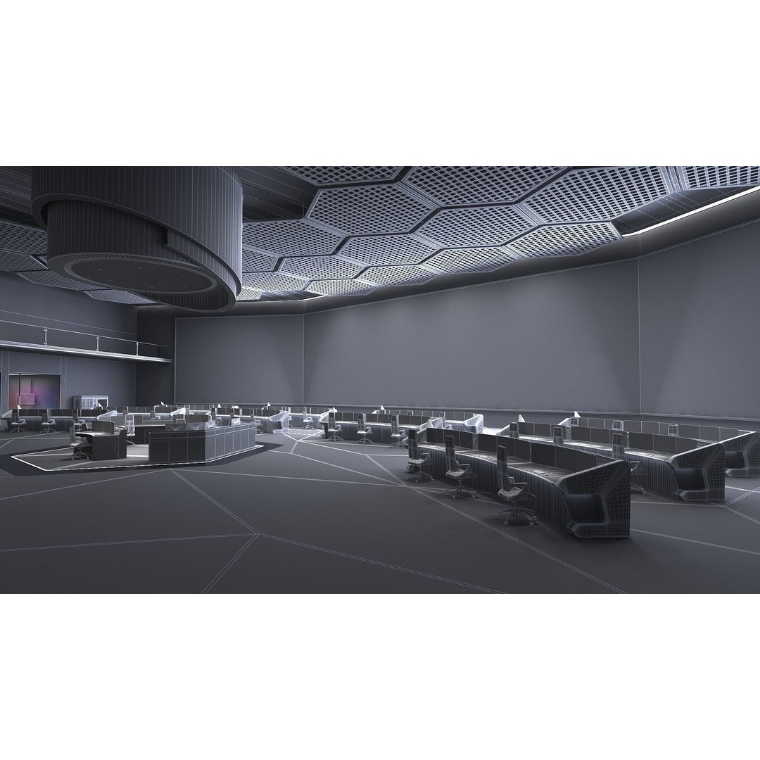 Monitoring Room Command Center 3D Model – High Poly Architectural Asset, FBX - View 16