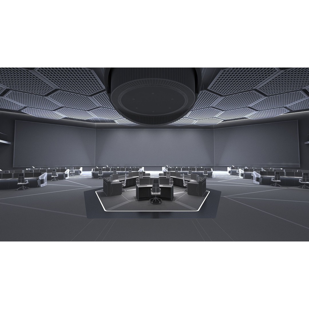 Monitoring Room Command Center 3D Model – High Poly Architectural Asset, FBX - View 17
