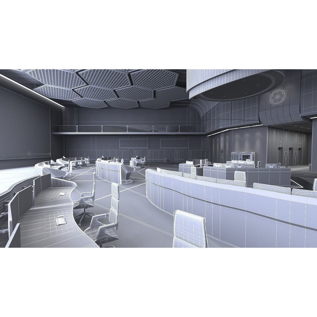 Monitoring Room Command Center 3D Model – High Poly Architectural Asset, FBX - View 18