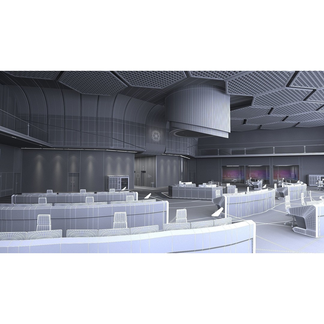 Monitoring Room Command Center 3D Model – High Poly Architectural Asset, FBX - View 19