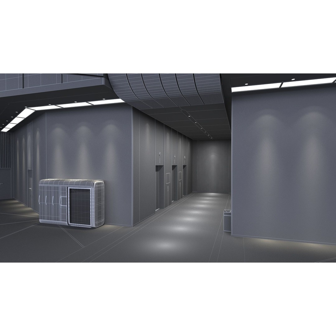 Monitoring Room Command Center 3D Model – High Poly Architectural Asset, FBX - View 20