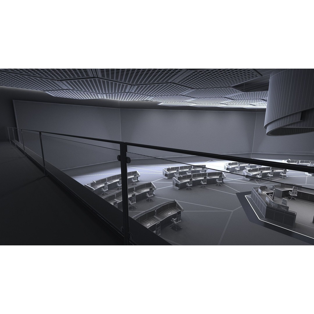 Monitoring Room Command Center 3D Model – High Poly Architectural Asset, FBX - View 22
