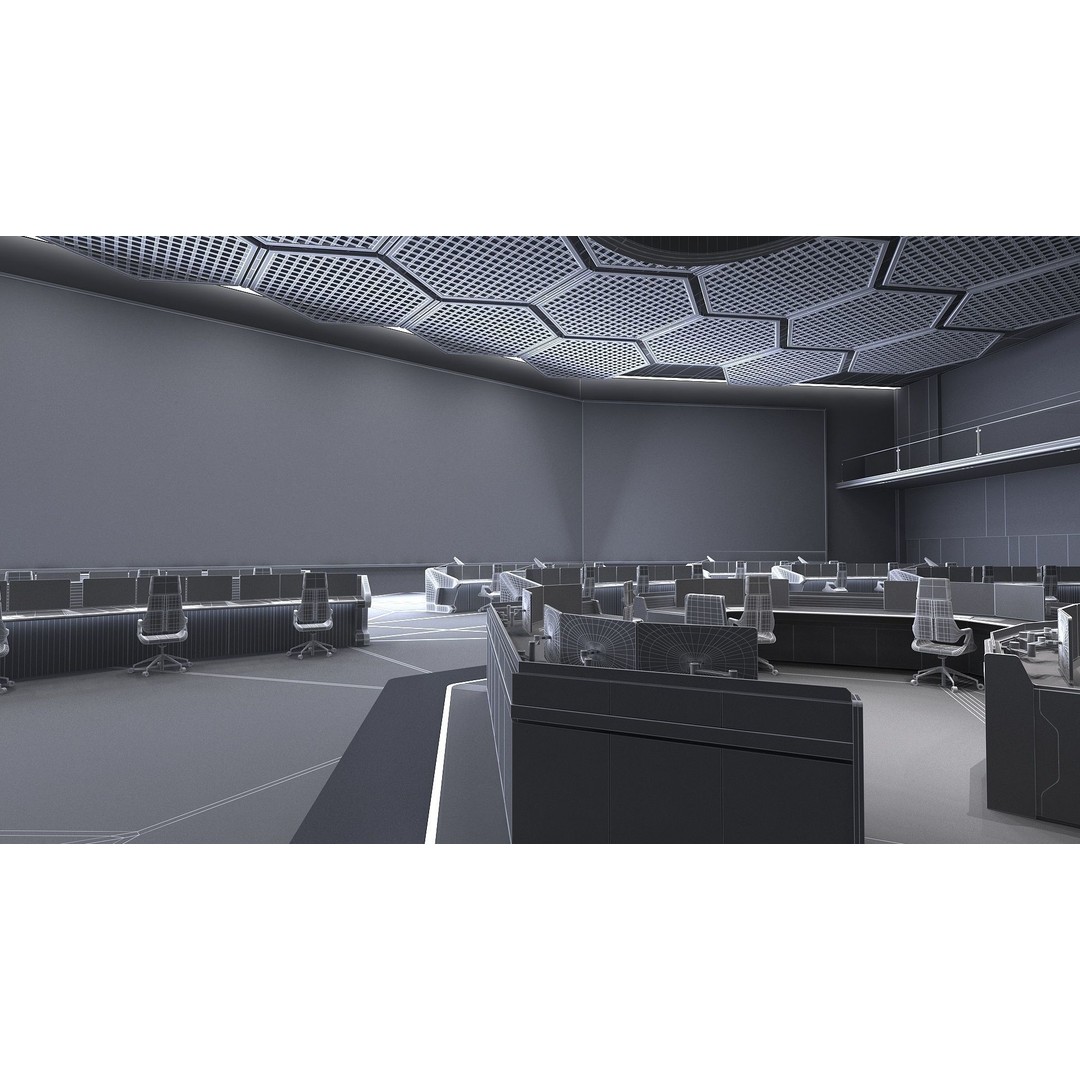 Monitoring Room Command Center 3D Model – High Poly Architectural Asset, FBX - View 23