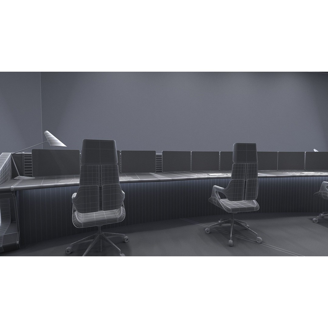 Monitoring Room Command Center 3D Model – High Poly Architectural Asset, FBX - View 24