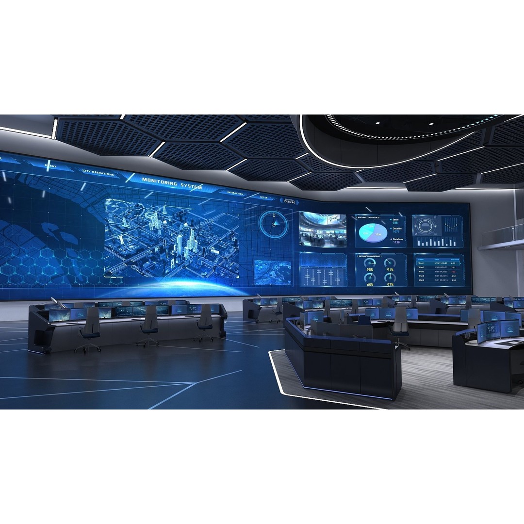 Monitoring Room Command Center 3D Model – High Poly Architectural Asset, FBX - View 4