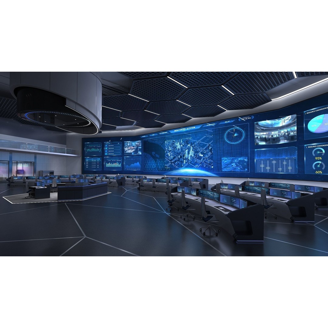 Monitoring Room Command Center 3D Model – High Poly Architectural Asset, FBX - View 5