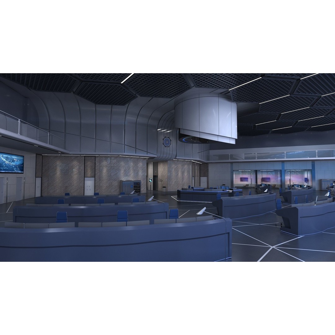 Monitoring Room Command Center 3D Model – High Poly Architectural Asset, FBX - View 7