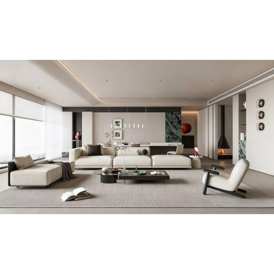 Luxury Living Room 3D Model – Modern Minimalist Design, FBX & OBJ - View 2