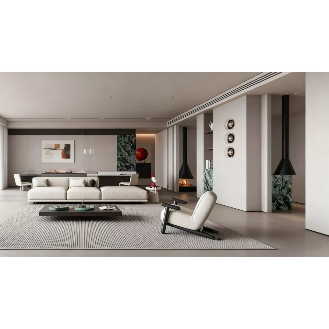 Luxury Living Room 3D Model – Modern Minimalist Design, FBX & OBJ - View 4