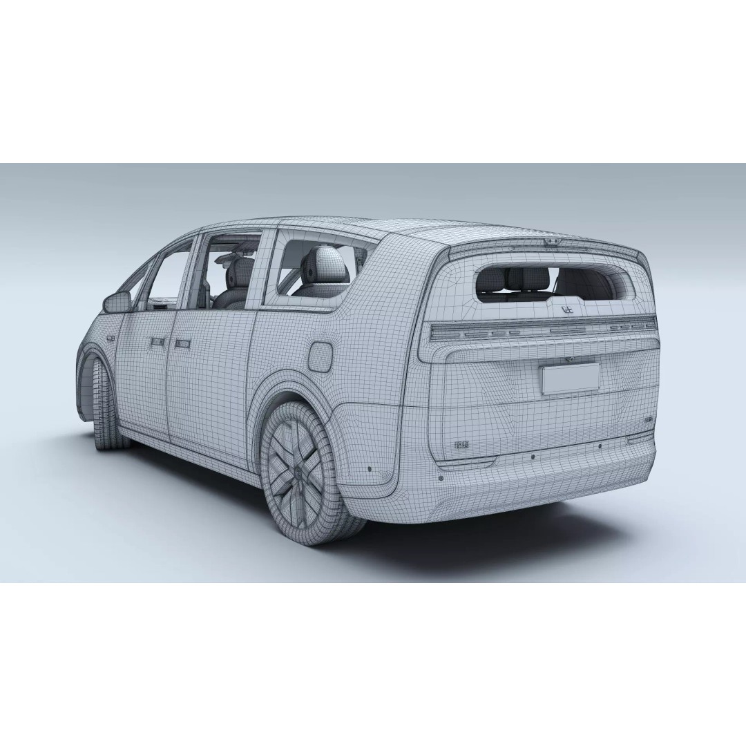 Li Mega Ultra 3D Model – Electric MPV with Interior, FBX, OBJ
