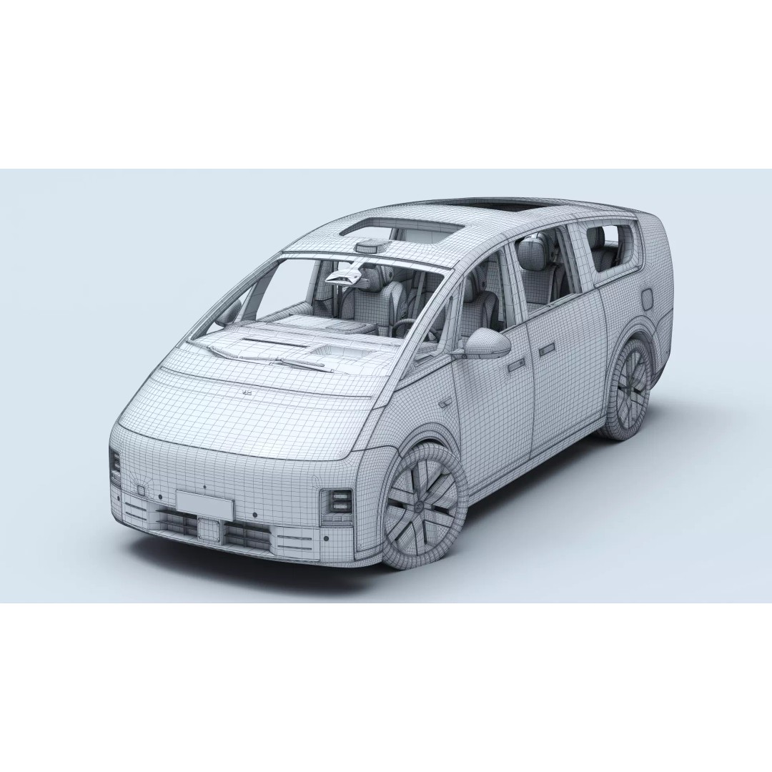 Li Mega Ultra 3D Model – Electric MPV with Interior, FBX, OBJ - View 20
