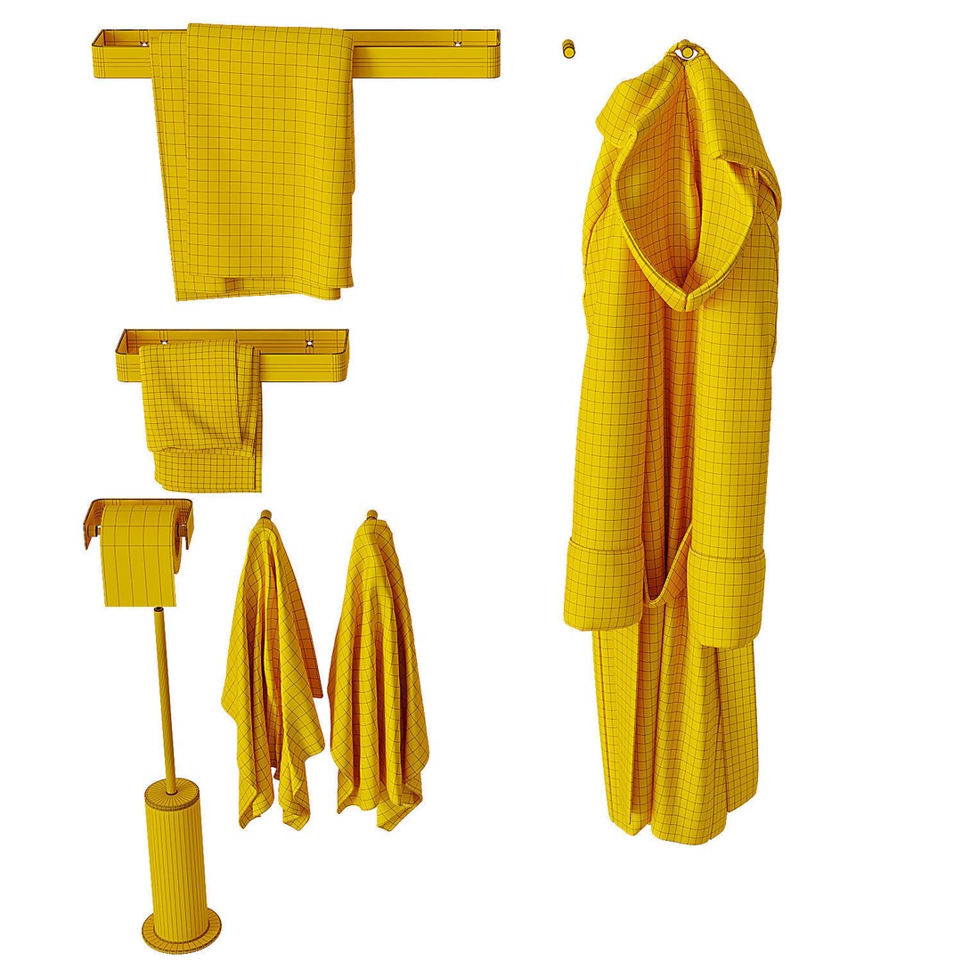 Decorative Bathroom Set 3D Model – Scandinavian Accessories, FBX - View 11