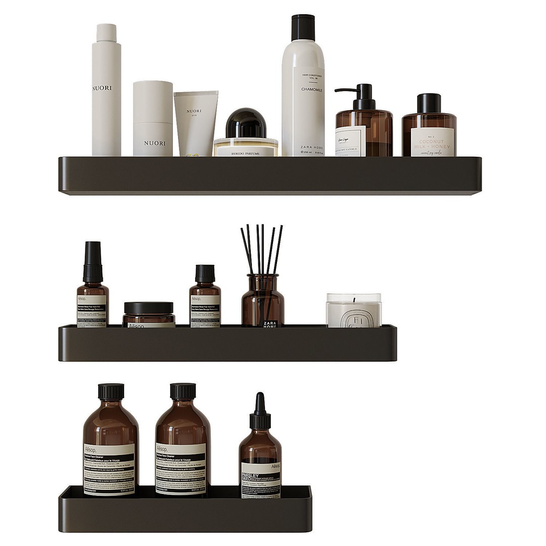 Decorative Bathroom Set 3D Model – Scandinavian Accessories, FBX - View 5