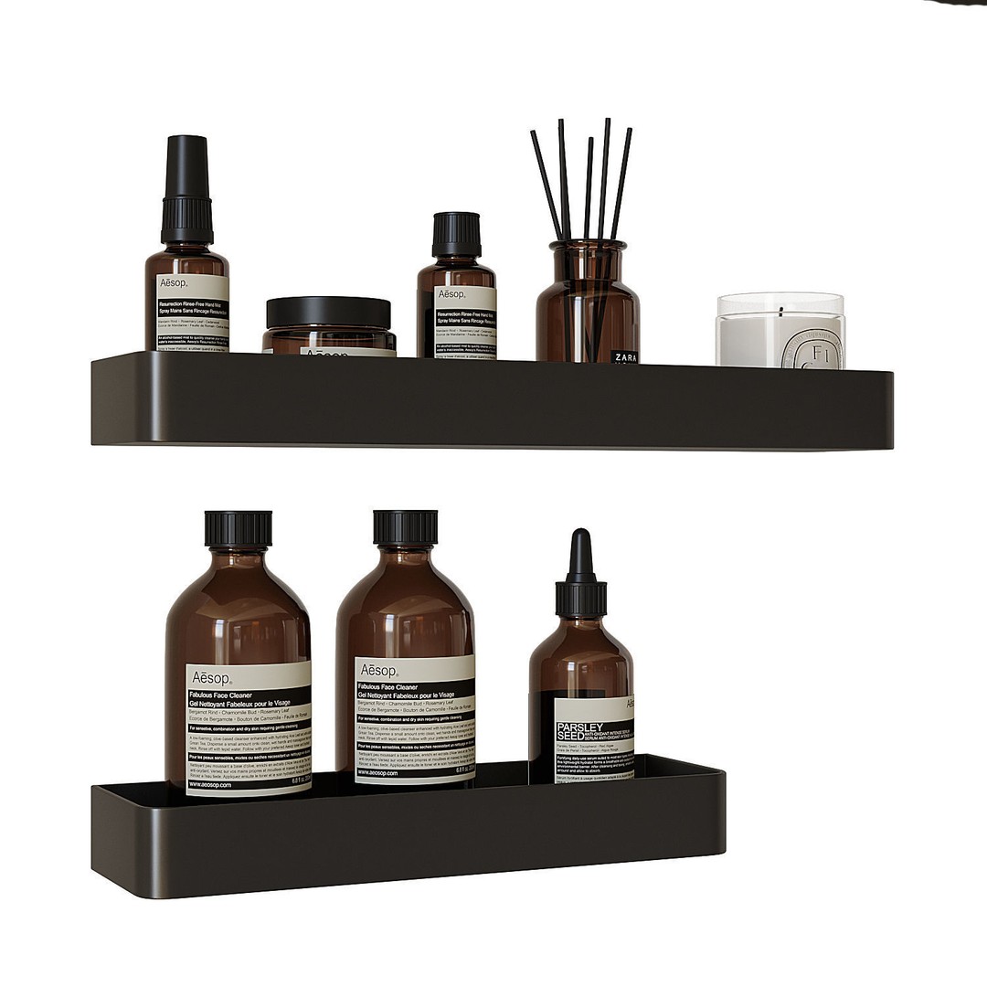 Decorative Bathroom Set 3D Model – Scandinavian Accessories, FBX - View 9