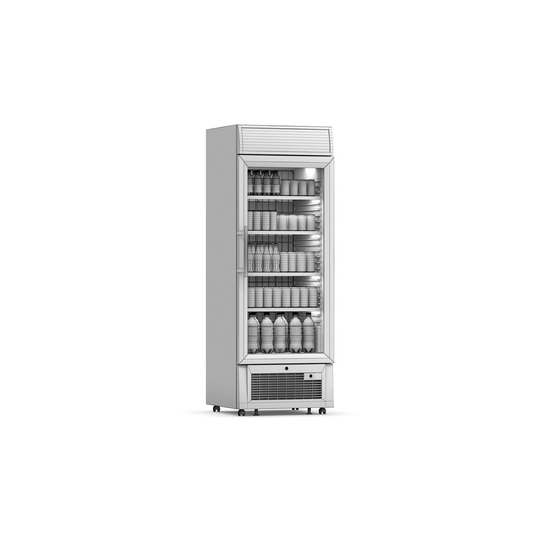 Liebherr Freezer 3D Model – Glass Door Showcase, FBX, OBJ