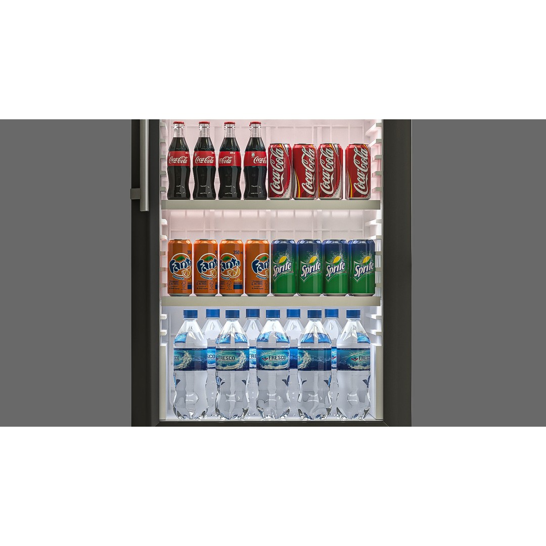 Liebherr Freezer 3D Model – Glass Door Showcase, FBX, OBJ - View 3