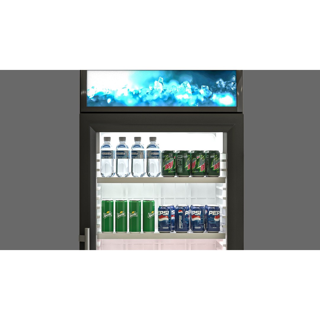 Liebherr Freezer 3D Model – Glass Door Showcase, FBX, OBJ - View 4