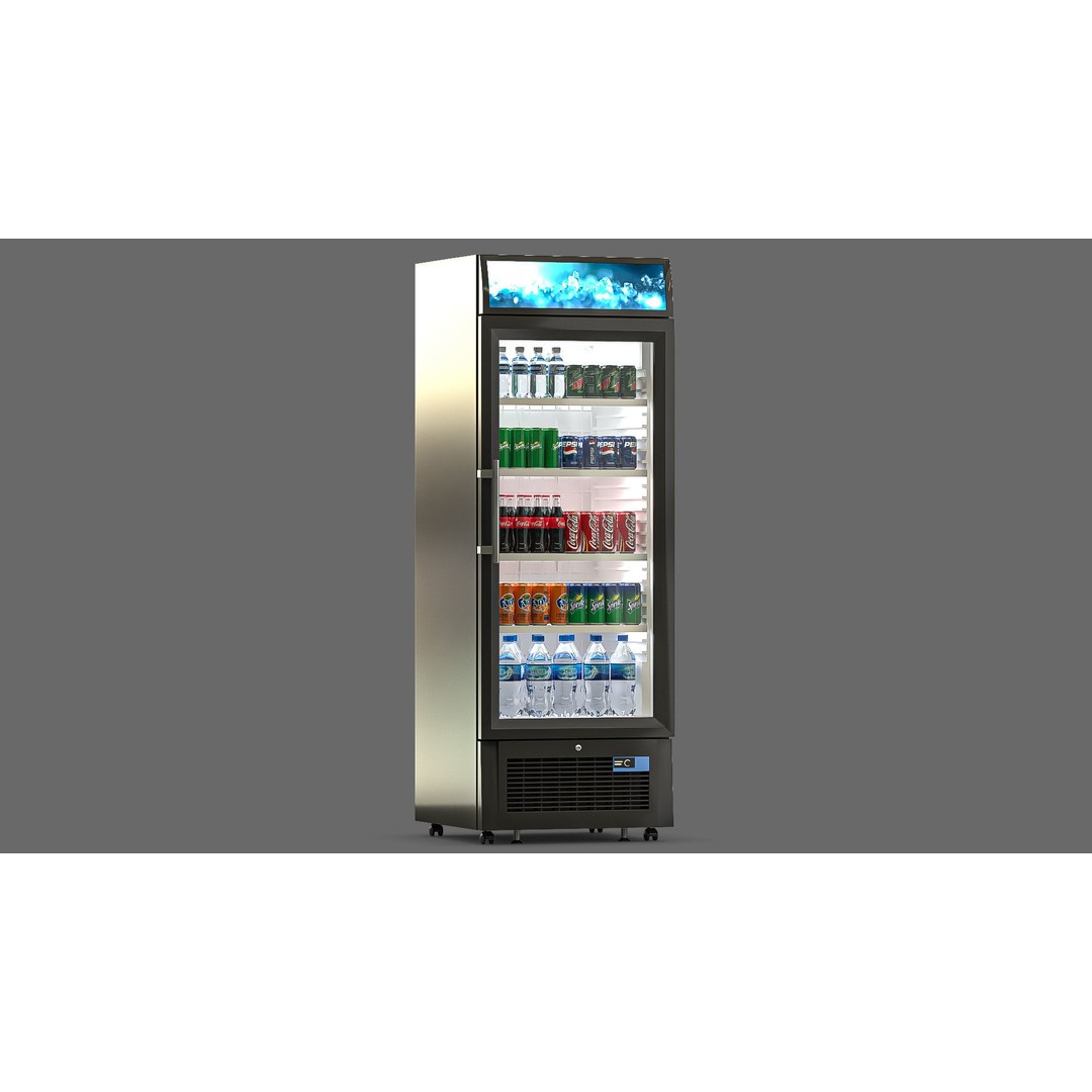 Liebherr Freezer 3D Model – Glass Door Showcase, FBX, OBJ - View 5
