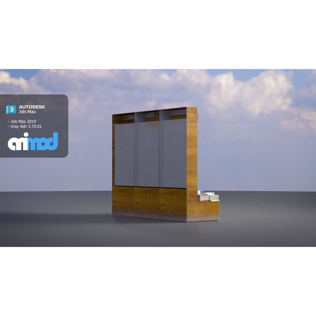 Book Shelf 3D Model – Stylish Furniture Asset with PBR Textures - View 5