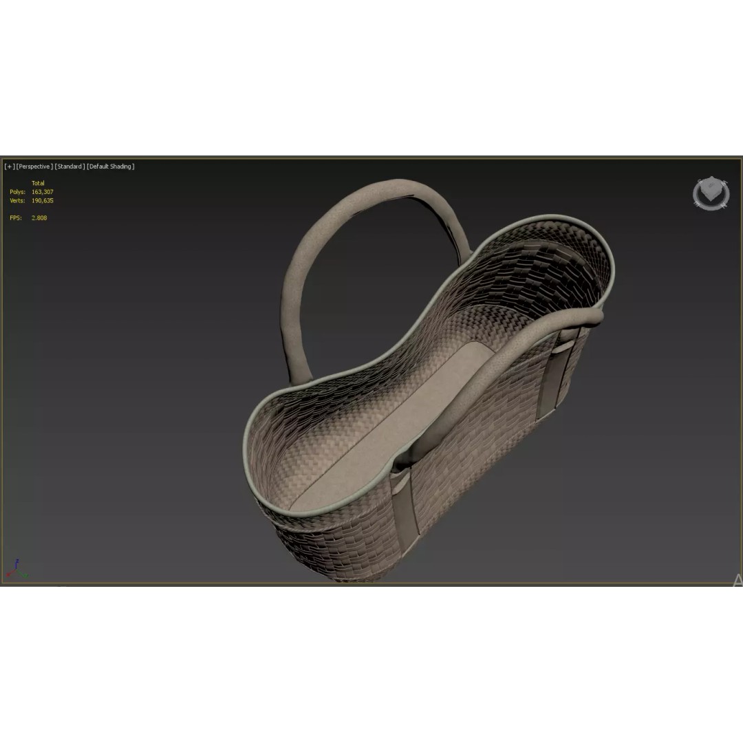 Wicker Basket 3D Model – Decorative Floral Arrangement, FBX