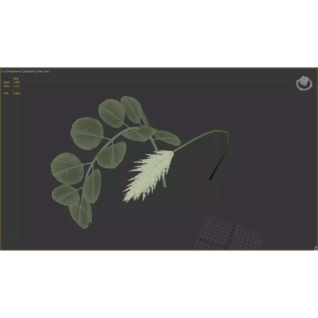 Wicker Basket 3D Model – Decorative Floral Arrangement, FBX - View 12