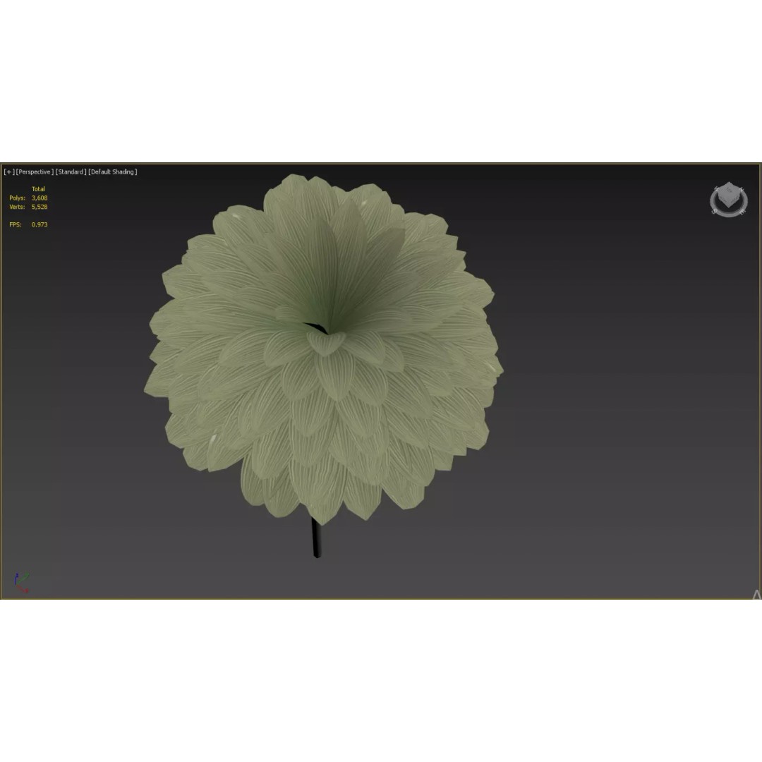 Wicker Basket 3D Model – Decorative Floral Arrangement, FBX - View 13
