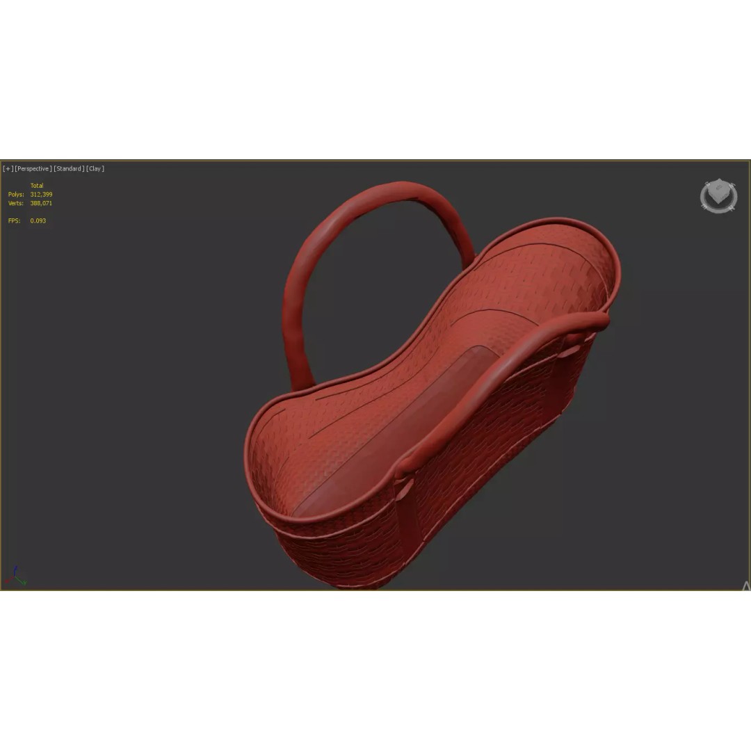 Wicker Basket 3D Model – Decorative Floral Arrangement, FBX - View 14