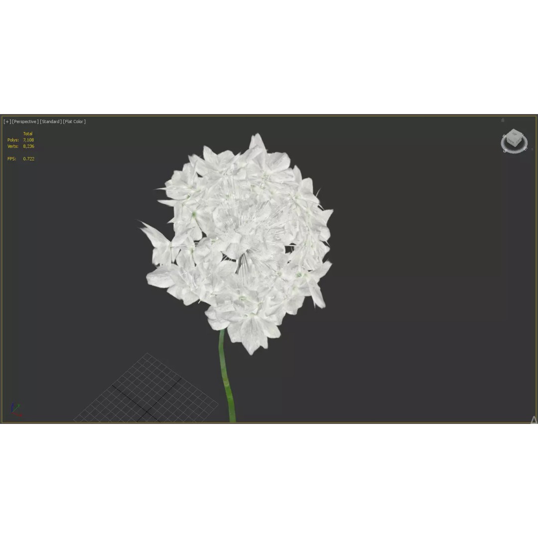 Wicker Basket 3D Model – Decorative Floral Arrangement, FBX - View 15