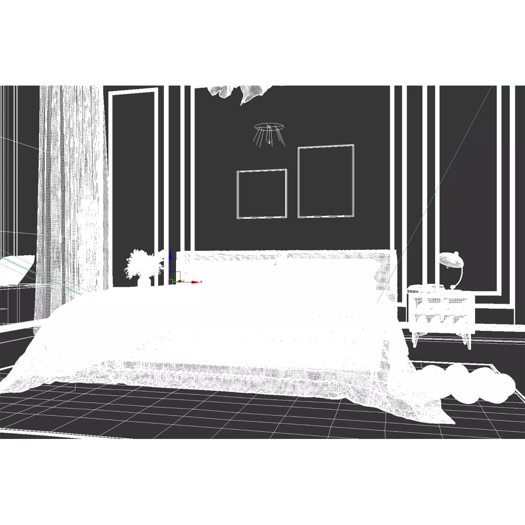 Warm Minimal Bedroom 3D Model – Modern Interior Design, FBX, OBJ