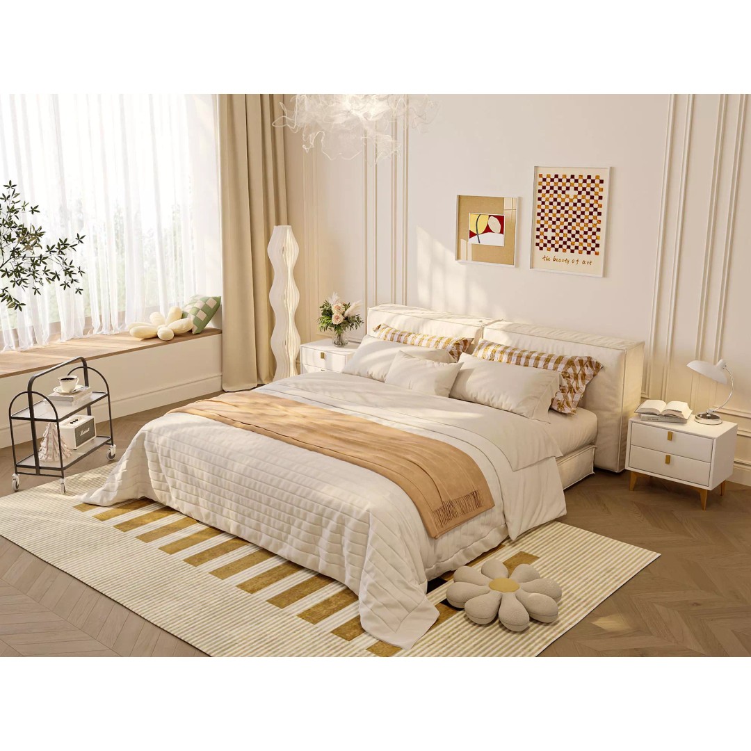 Warm Minimal Bedroom 3D Model – Modern Interior Design, FBX, OBJ - View 2