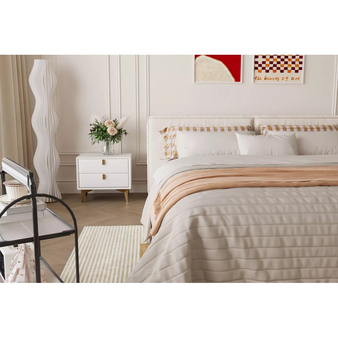 Warm Minimal Bedroom 3D Model – Modern Interior Design, FBX, OBJ - View 6