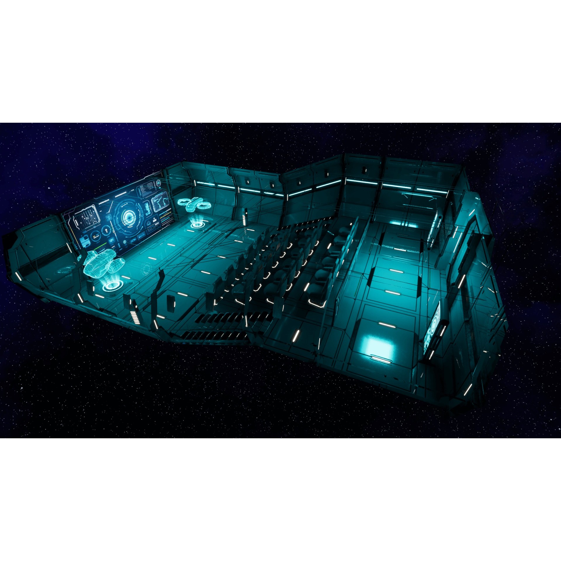 Sci-Fi Auditorium Hall - Low-Poly Game-Ready 3D Model