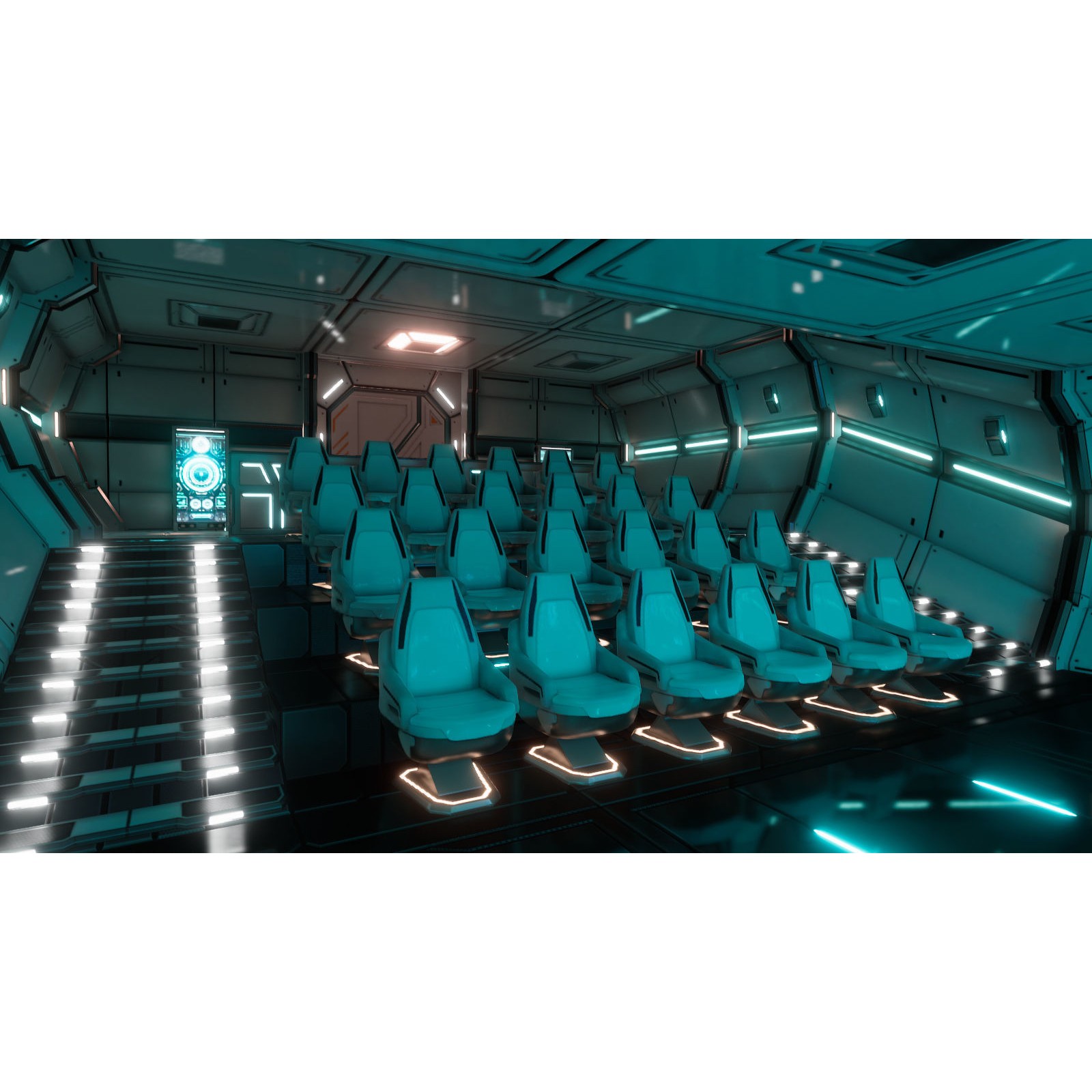 Sci-Fi Auditorium Hall - Low-Poly Game-Ready 3D Model - View 4