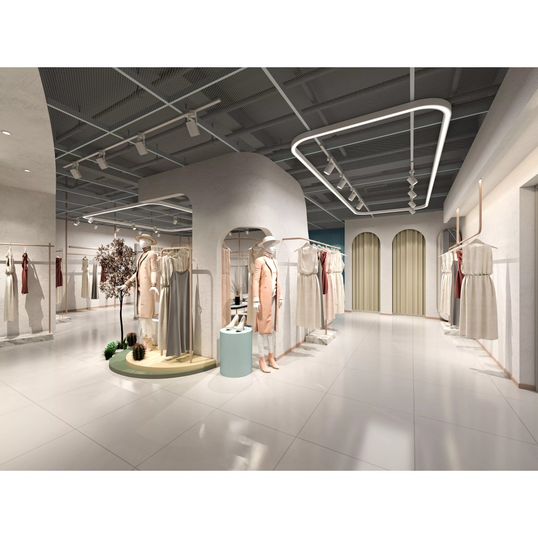 Modern Women's Clothing Store 3D Model – Light Luxury Design, FBX, OBJ - View 2