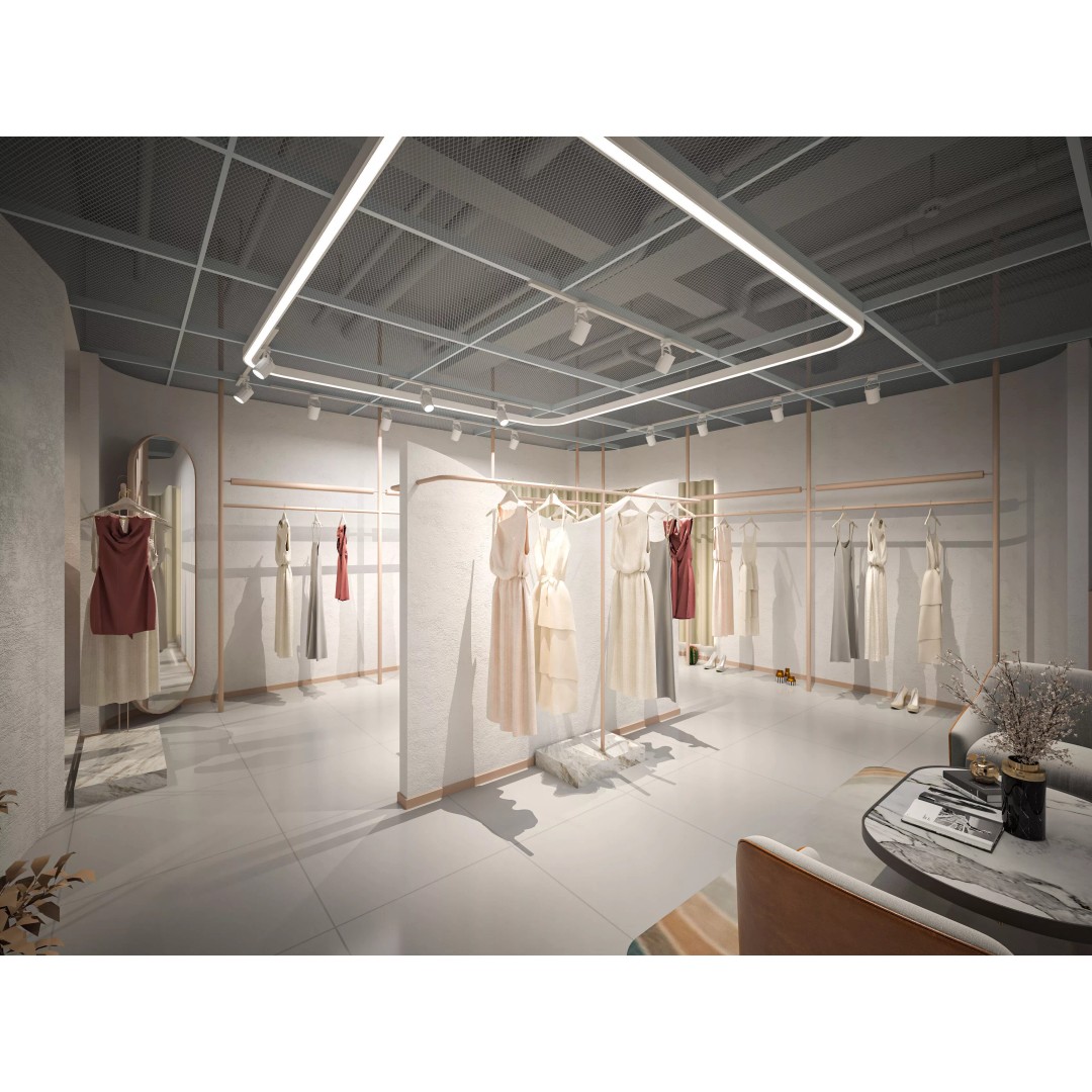 Modern Women's Clothing Store 3D Model – Light Luxury Design, FBX, OBJ - View 4