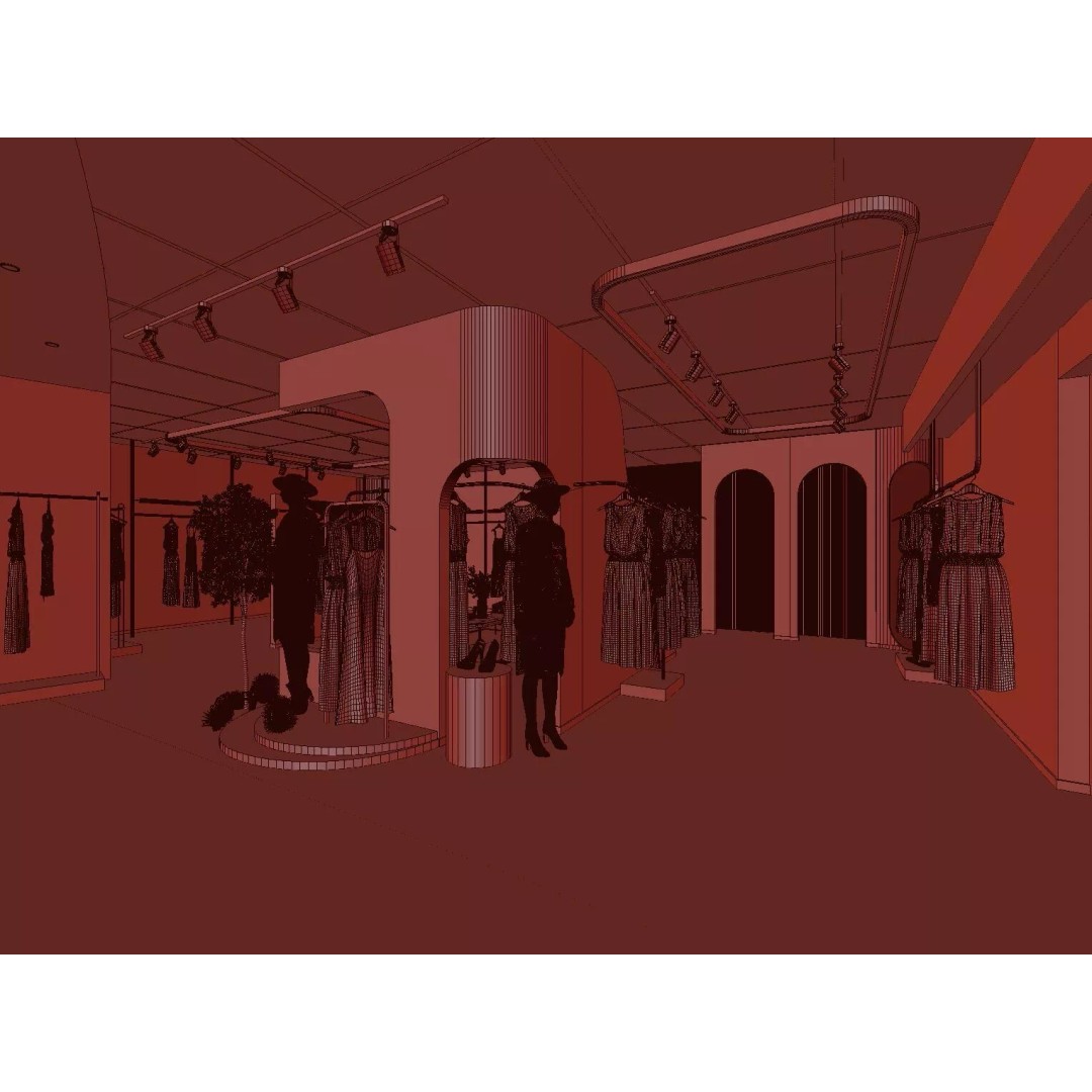 Modern Women's Clothing Store 3D Model – Light Luxury Design, FBX, OBJ - View 6