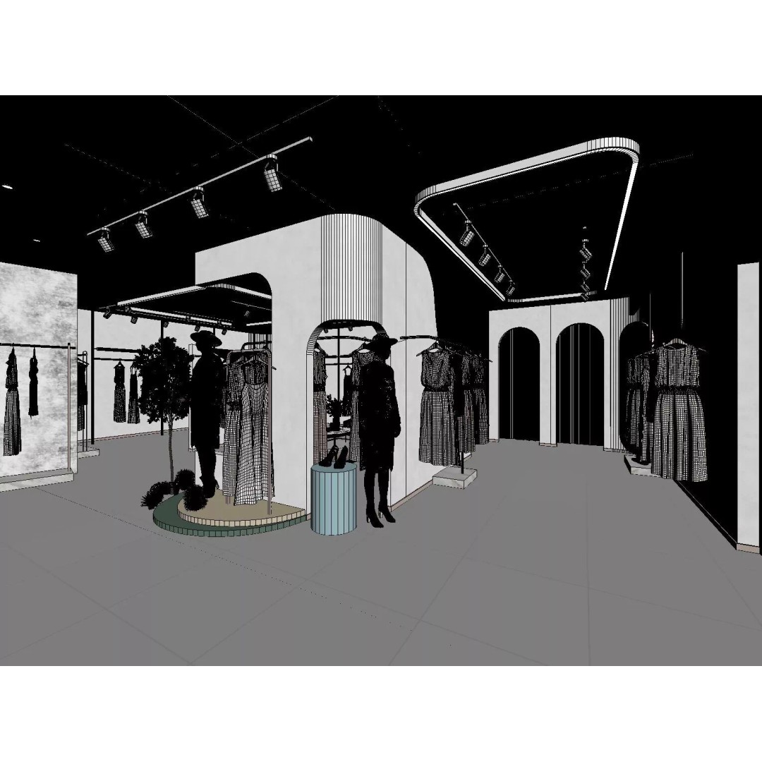 Modern Women's Clothing Store 3D Model – Light Luxury Design, FBX, OBJ - View 7